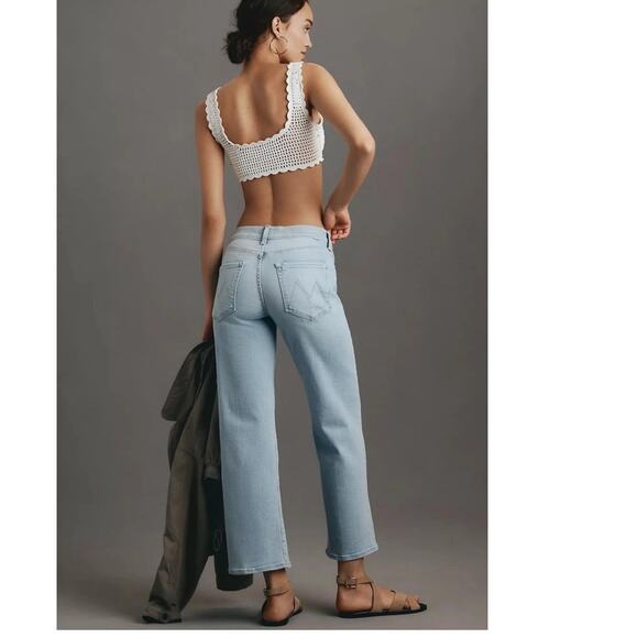 MOTHER Lil' Mid Rise Rambler Zip Ankle Ball's in Your Court Light blue 25 P - Picture 4 of 9